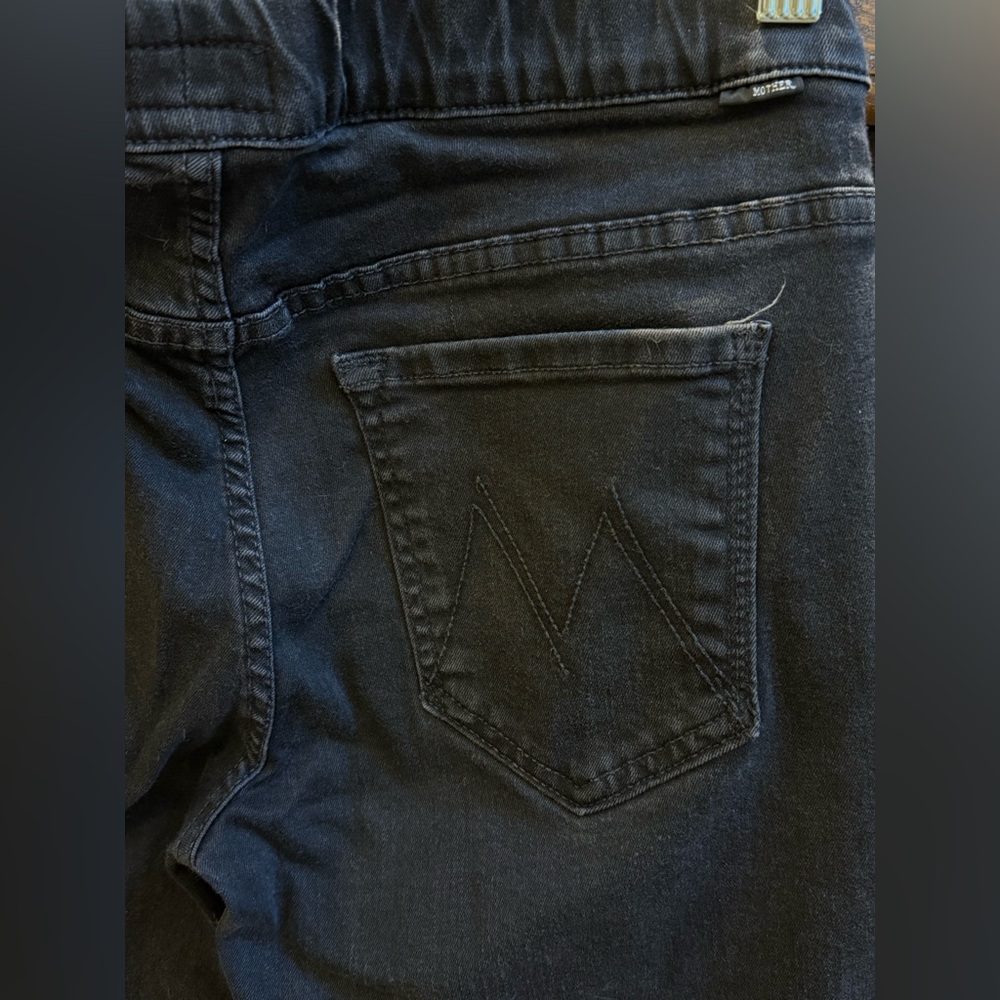 MOTHER Black Elastic Waist Pull On Flare Jeans - Picture 6 of 6